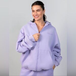 Comfrt Clothing Pastel Zip Hoodie Size Large in Lavender